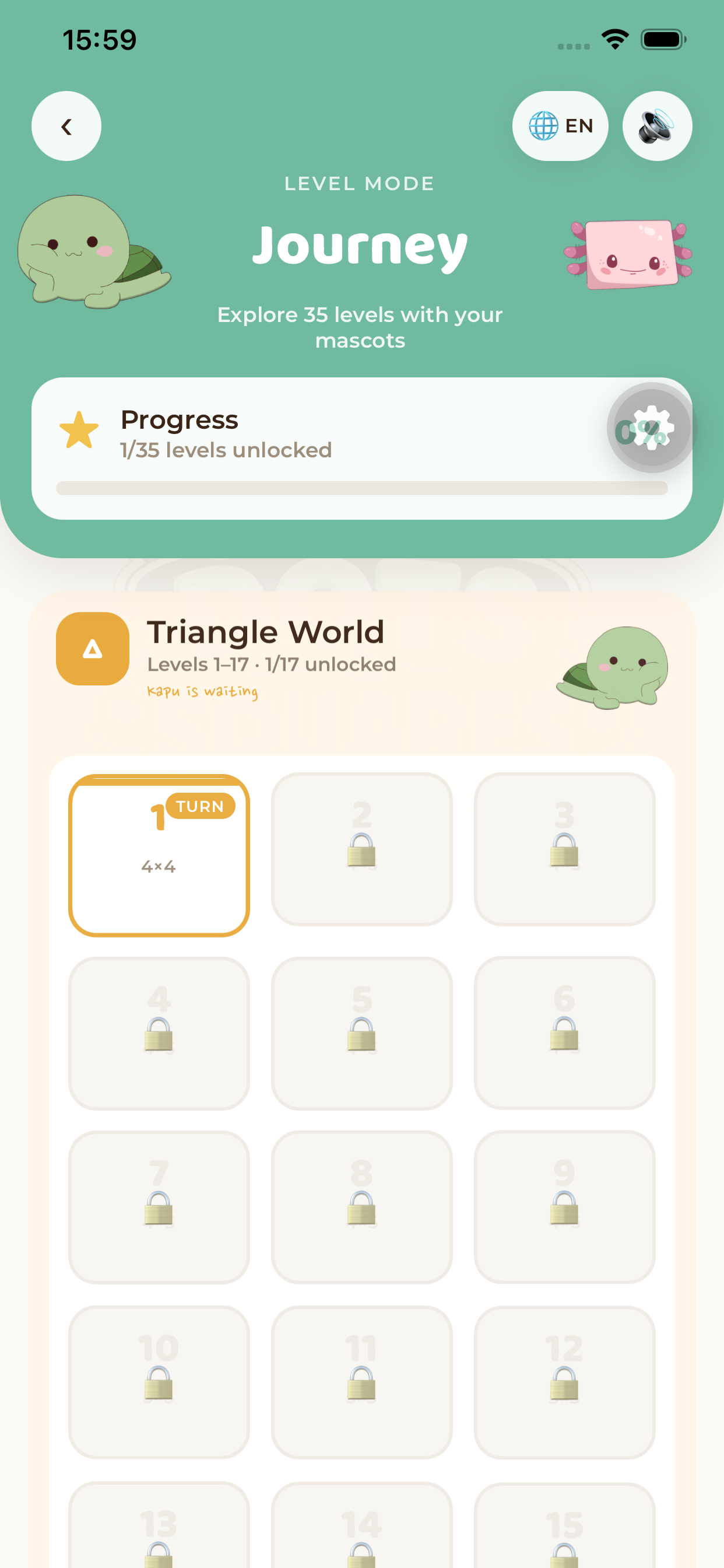 Level mode screen
